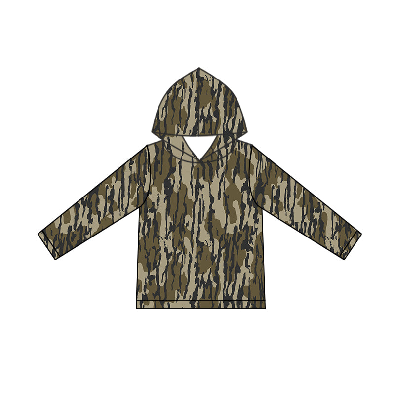 presale BT0919 Camouflage Green Hooded Long Sleeve Top 2024 9.11