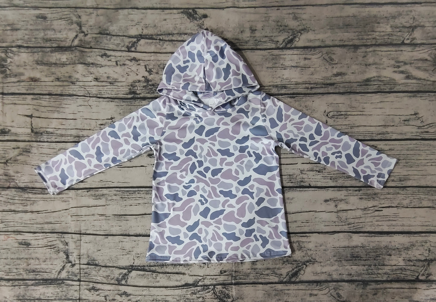 BT0922 Camouflage grey and blue hooded long-sleeved top D 820