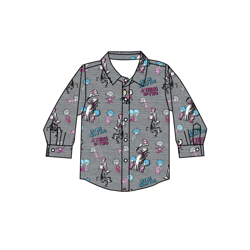 presale BT0958 Baby Boys Dr Reading Long Sleeve Buttons Tee Shirts Tops 2024 9.20