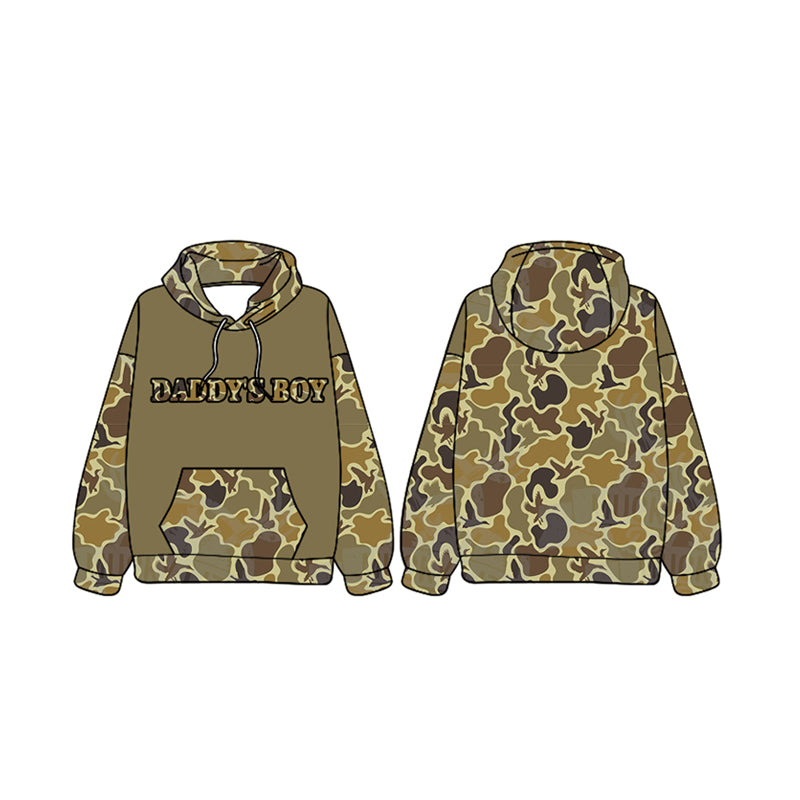 presale BT0991 daddy's boy duck camouflage hooded long sleeve top 2024 9.23