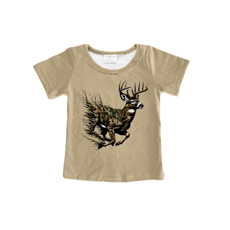 presale BT0992 Brown Elk Short Sleeve Top 2024 9.23