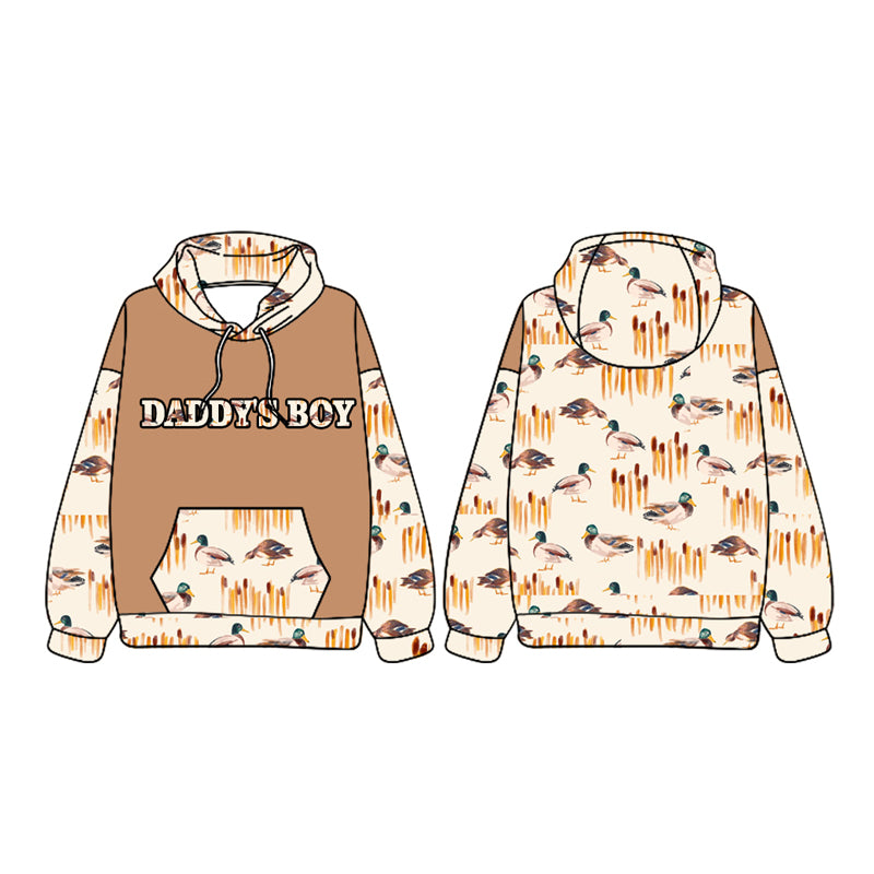 presale BT1022 daddy's boy duck pocket beige hooded long sleeve top 2024 9.28