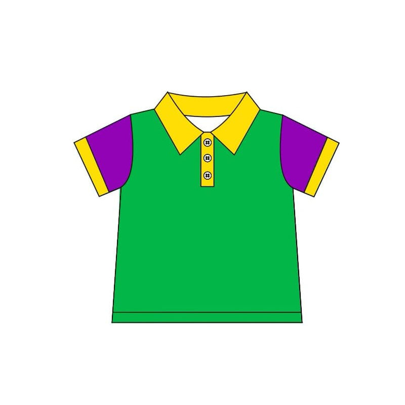 presale BT1030 Carnival yellow green purple short sleeve top 2024 .10.8