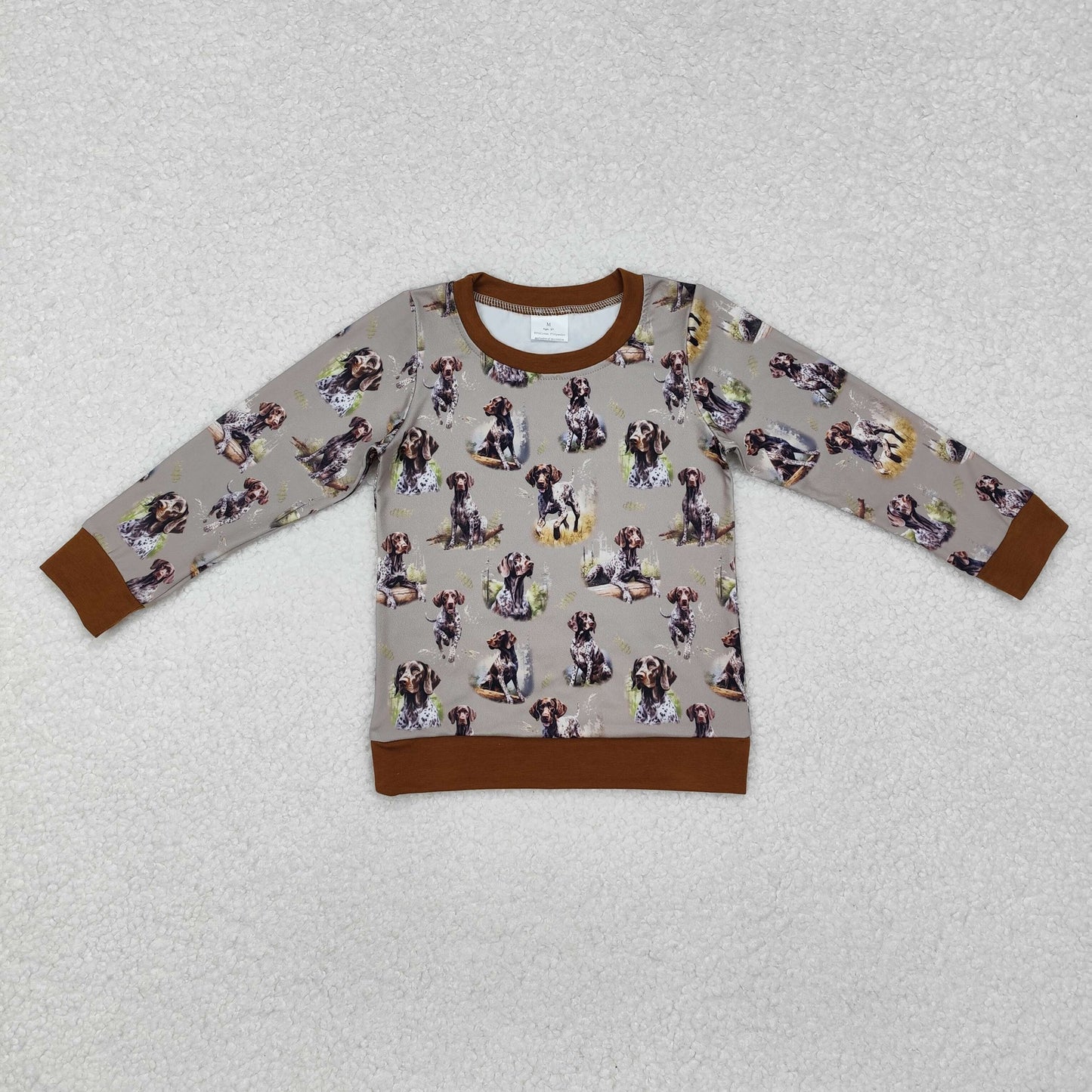BT1059 Puppy Grey Green Long Sleeve Top