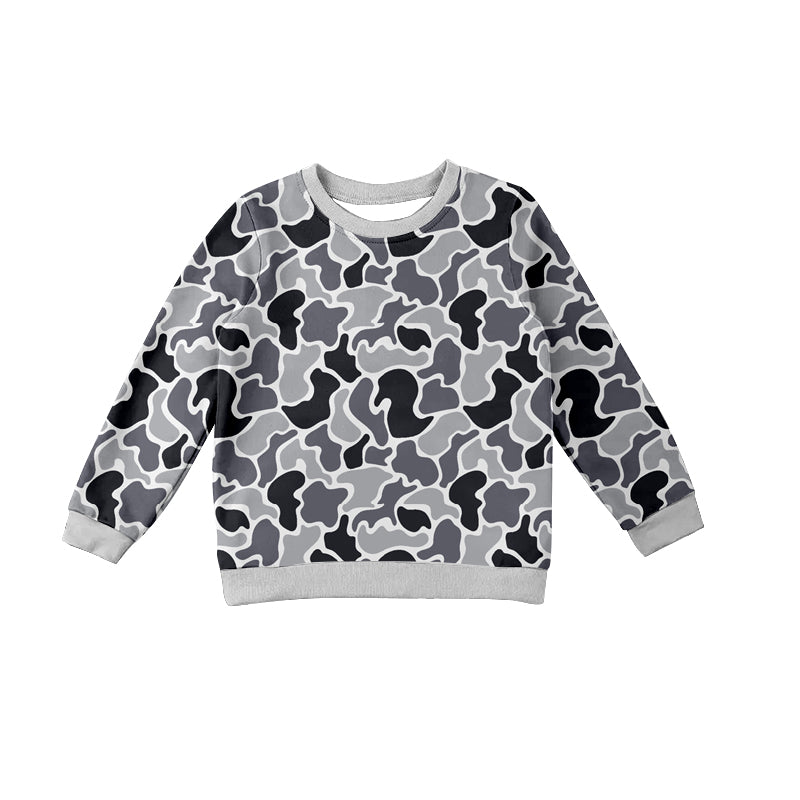 BT1061 Grey Camouflage Long Sleeve Top