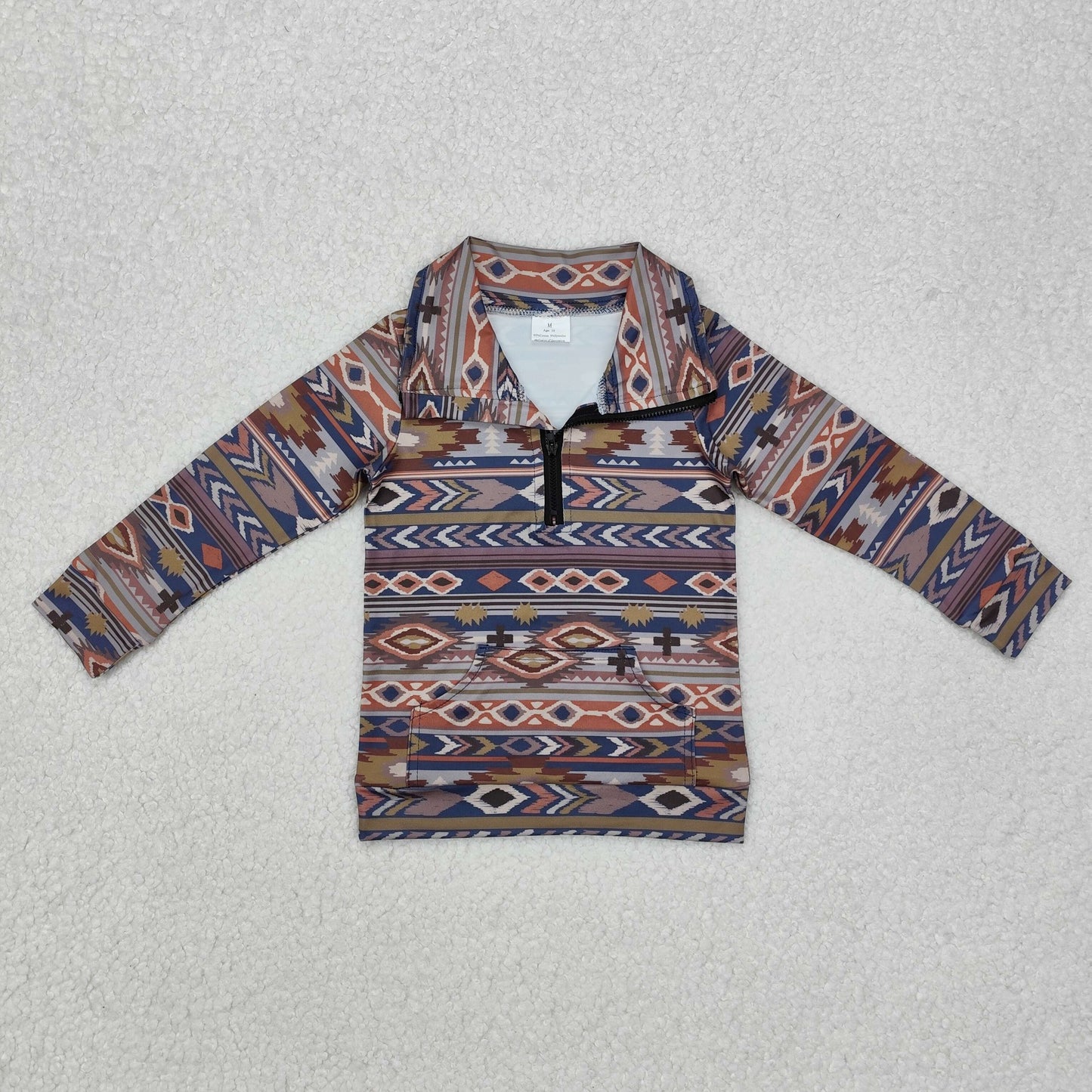 BT1066 Geometric striped zip-up long-sleeved top D 820