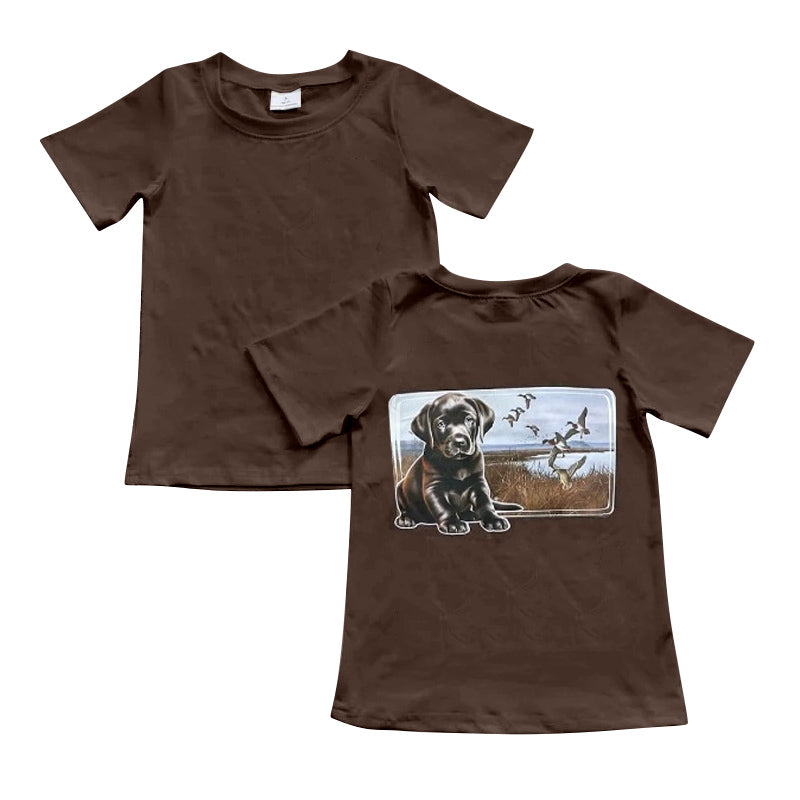 presale BT1072 Puppy Duck Brown Short Sleeve Top 2024 10.24