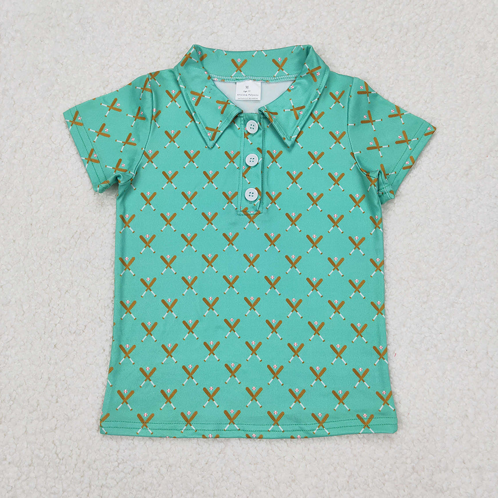 BT1119 Baseball Green Short Sleeve Top D 3.17