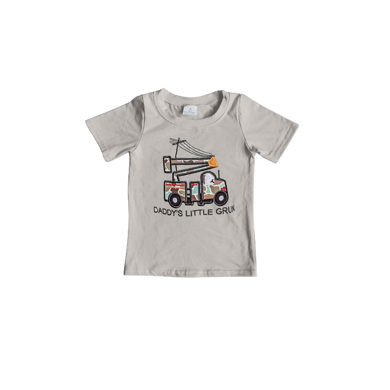 presale BT1177 Baby Boys Daddy's Little Grun Truck Tee Shirts Tops D 2.8