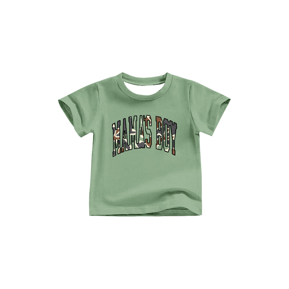 BT1184 Baby Boys Green Mama's Boy Camouflage Short Sleeve Tee Shirts Tops D 5.22
