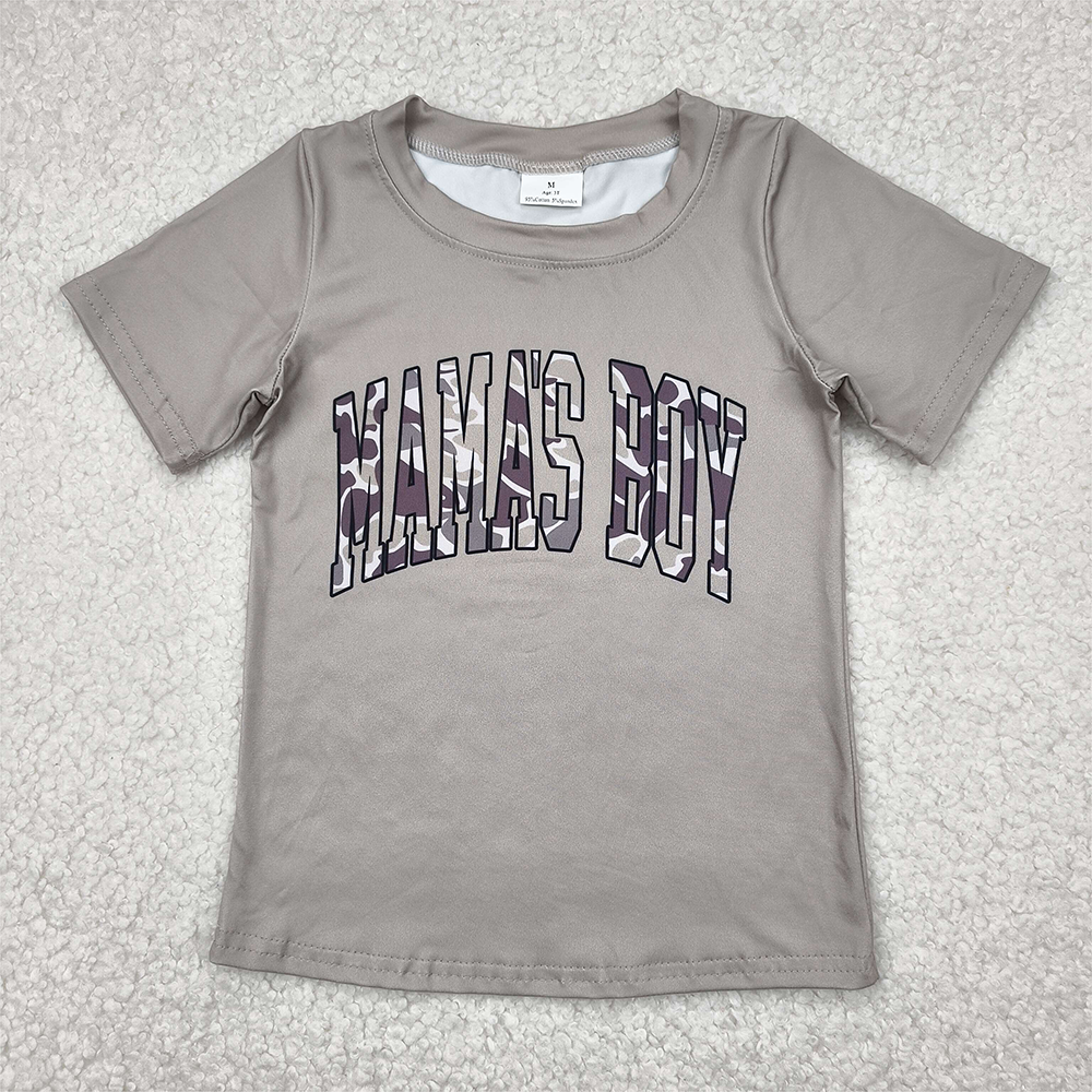 BT1186 Baby Boys Light Green Mama's Boy Camouflage Short Sleeve Tee Shirts Tops D 4.19