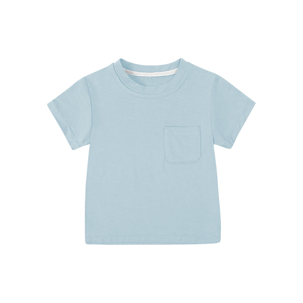 presale BT1220 Light Blue Pocket Boys Summer Tee Shirts Top D 3.29