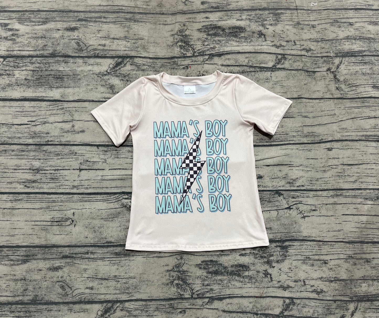 BT1229 Baby Boys Short Sleeves MAMA'S BOY Lightning Tee Shirts Top D 6.2