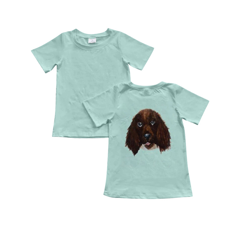 presale BT1239 Baby Boys Aqua Short Sleeves Dog Tee Shirts Top D 4.24