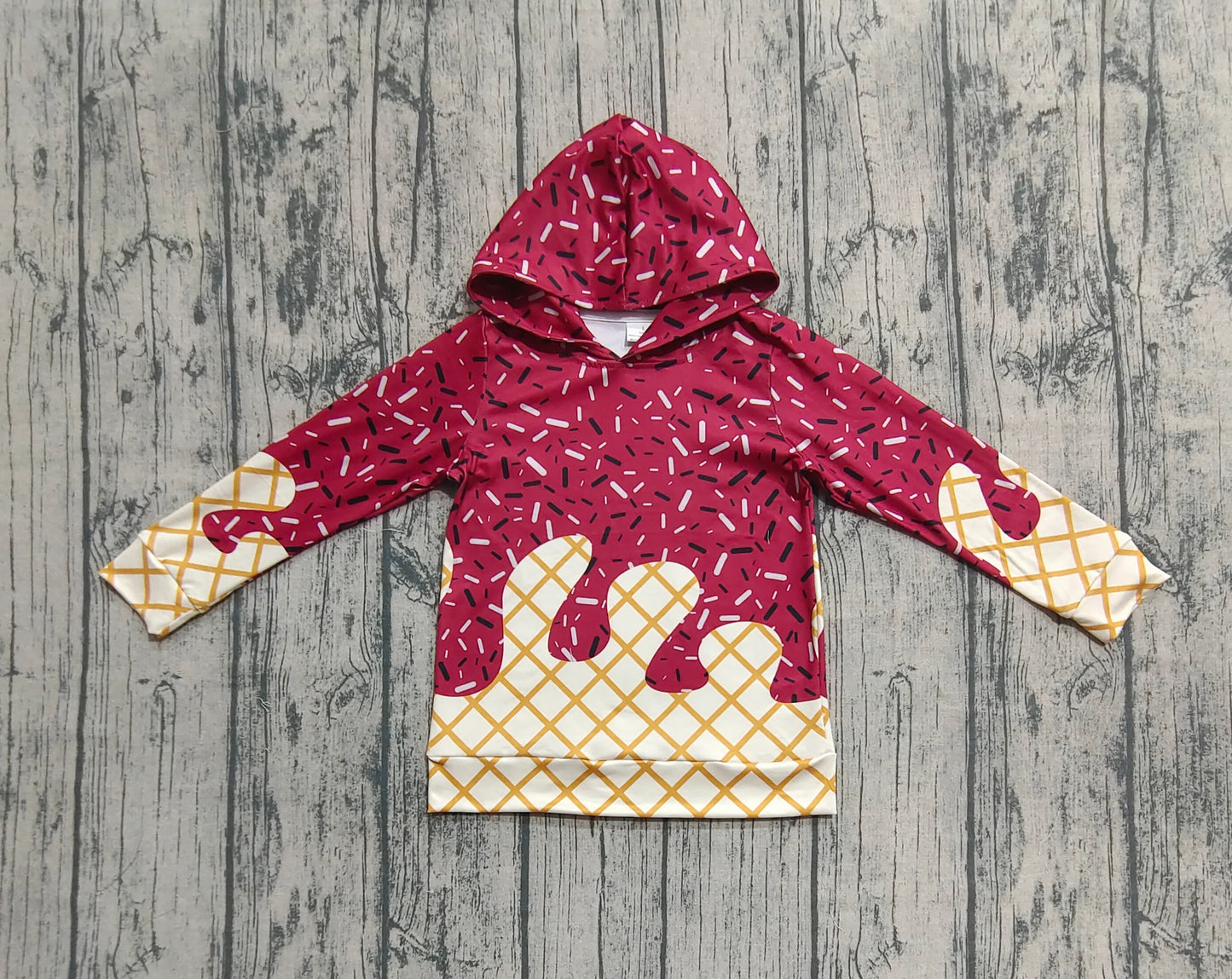 presale BT1273 Baby Boys Dark Red Long Sleeves Team Hoodies Top D 6.30