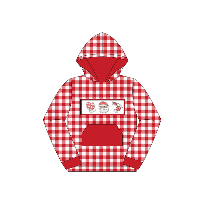 presale BT1288 Baby Boys Polka Dots Long Sleeves Santa Candy Pocket Hoodies Top D 7.3
