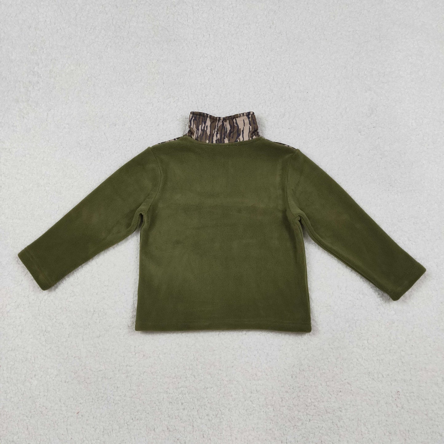 BT1317 Baby Boys Western Olive Bottomland Camo Half Zipper Pullover Top D 1022