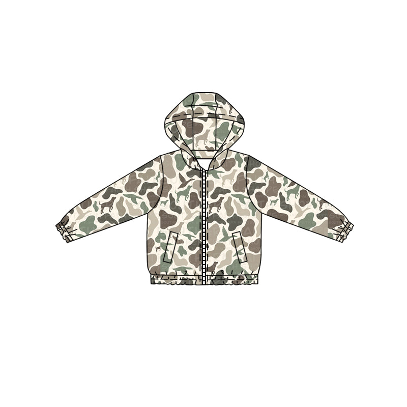 presale BT1343 Baby Boys Gray Ducks Dogs Camo Western Pocket Zipper Jackets Top D 902
