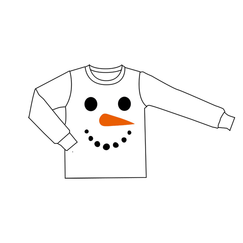 presale BT1351 Baby Boys Long Sleeve Snowmen Christmas Tee Shirts Top D 910