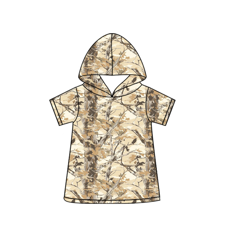 Pre order short sleeve camo hoodie boy's top