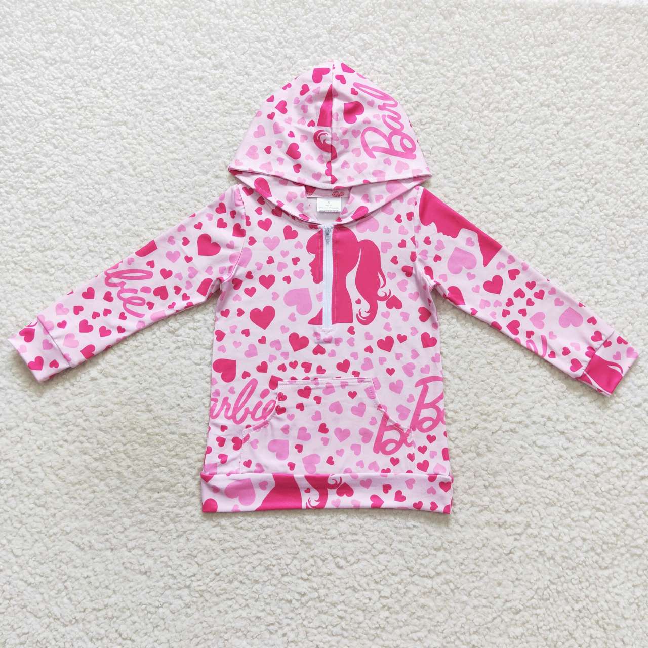 GT0289 Avatar Love Pink Zipper Hooded Long Sleeve Top