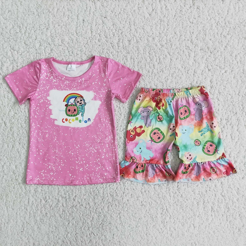 D11-17 Rainbow cartoon bear pink set D 7.4