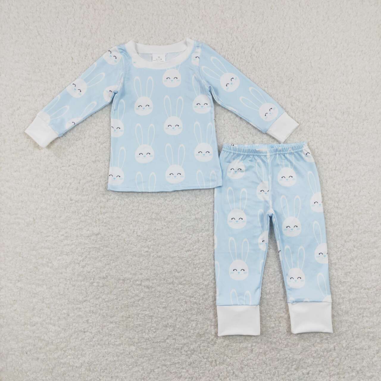 boy easter blue rabbit pajama outfit