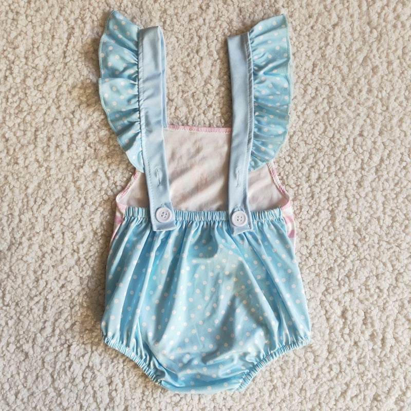 E11-3 Pink Striped Bunny Romper