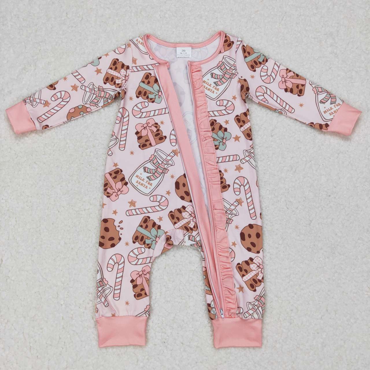 LR0630 Milk biscuit bottle crutch pink lace zipper long