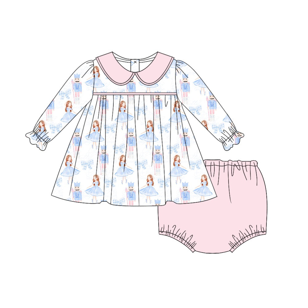 presale GBO0422 Christmas pink doll collar white long-sleeved briefs suit