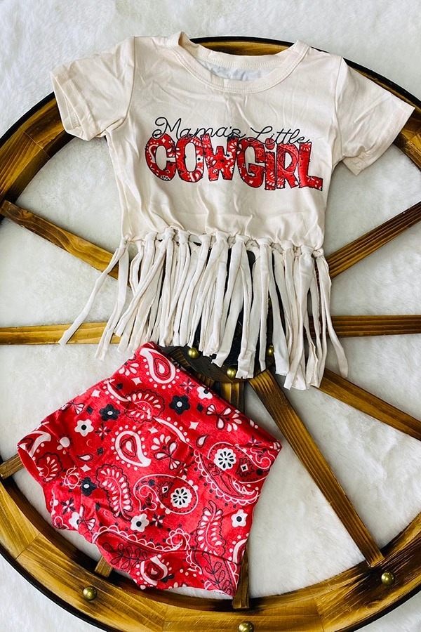 presale GBO0451 cowgirl letter tassel short-sleeved red briefs suit 2024 11.2