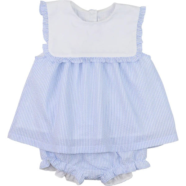 presale GBO0475 Baby Girls Blue Stripe Sleeveless Tunic Bummies Set D 3.19