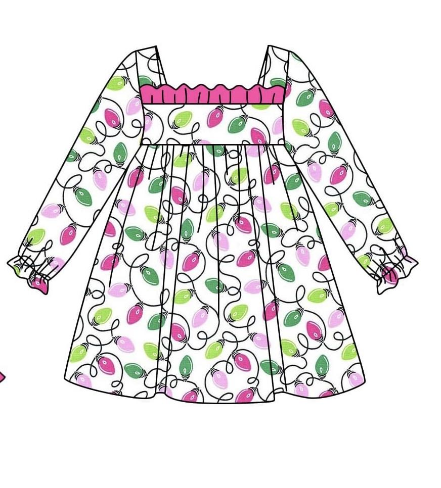 presale GLD0963 White long-sleeved dress with Christmas lights 2024 10.8