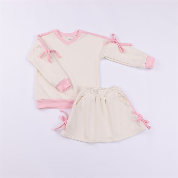 custom Solid beige long-sleeved skirt suit D 5.20