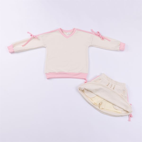 custom Solid beige long-sleeved skirt suit D 5.20