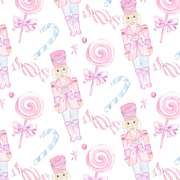 presale GLD1139 Cartoon Nutcracker Lollipop Pink and White Long Sleeve Dress D 6.16