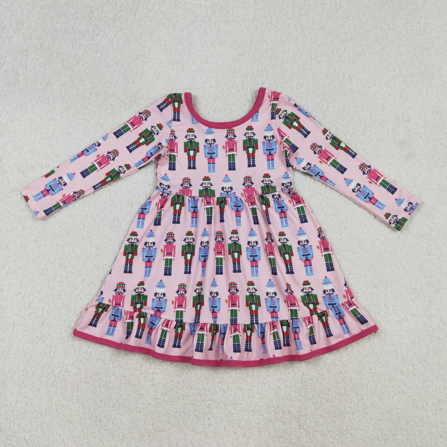 GLD1280 Baby Girls Colorful Soldiers Plaid Knee Length Dresses D 904