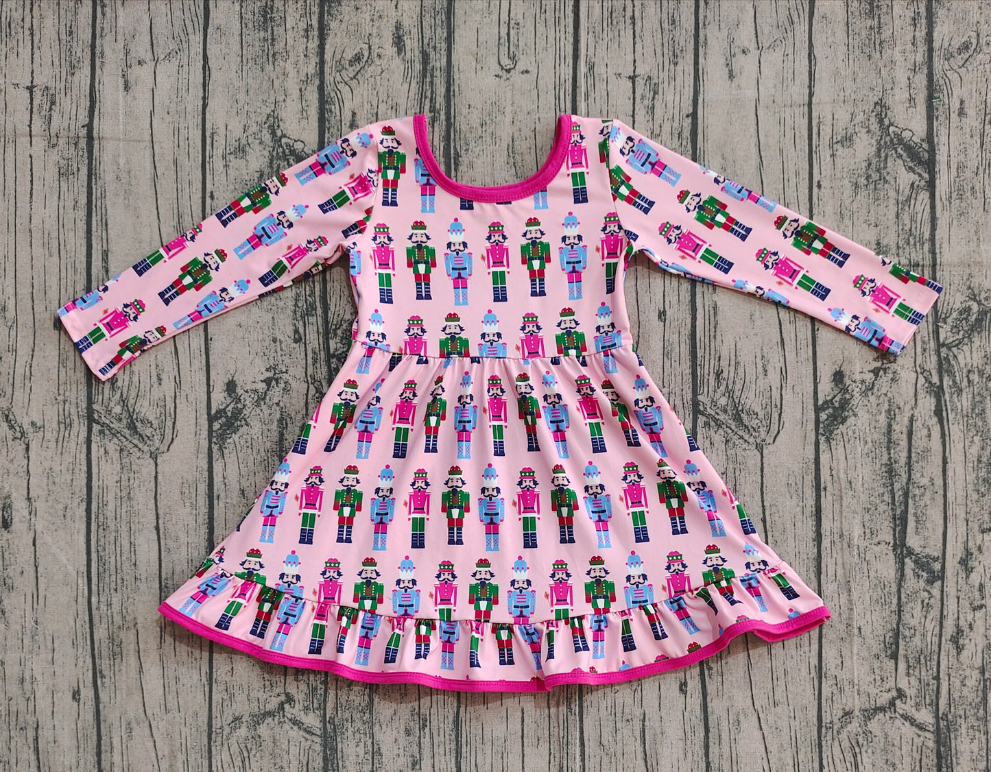GLD1280 Baby Girls Colorful Soldiers Plaid Knee Length Dresses D 904