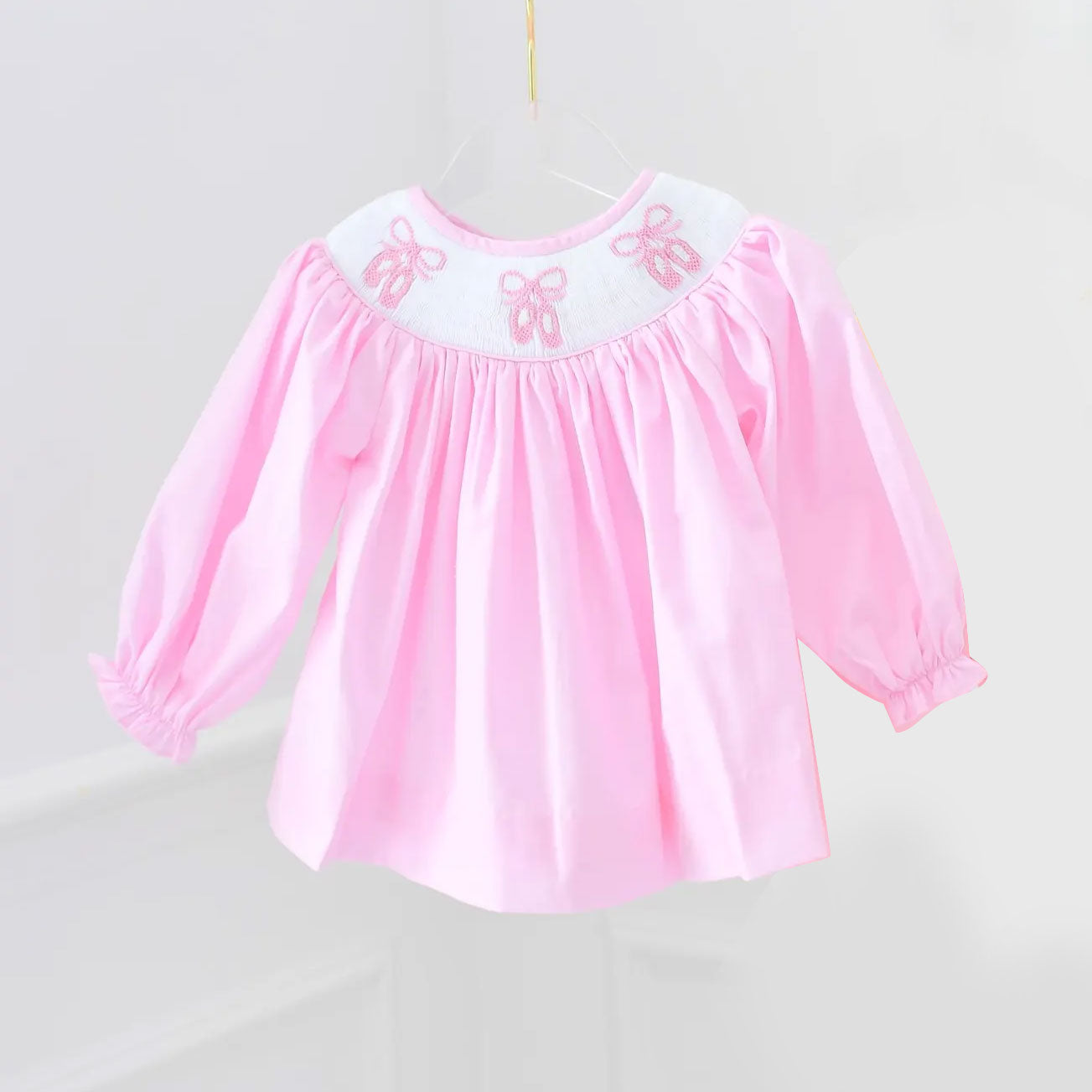 presale GLD1330 Baby Girls Pink Long Sleeve Boots Bows Knee Length Dresses D 917