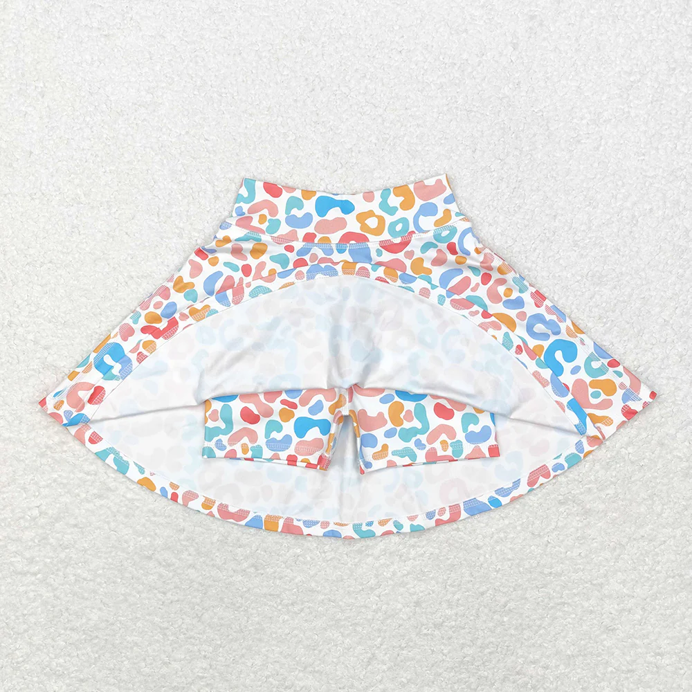 GLK0026 Colorful leopard print yoga skirt