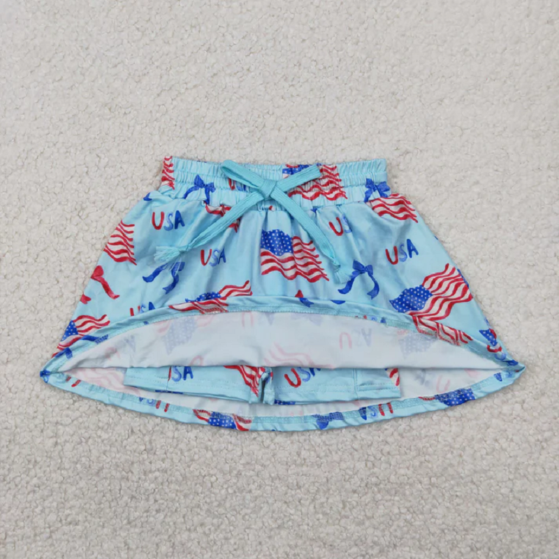 Match 3 Colors Baby Girls 4th Of July Summer Skorts Skirts D 4.9