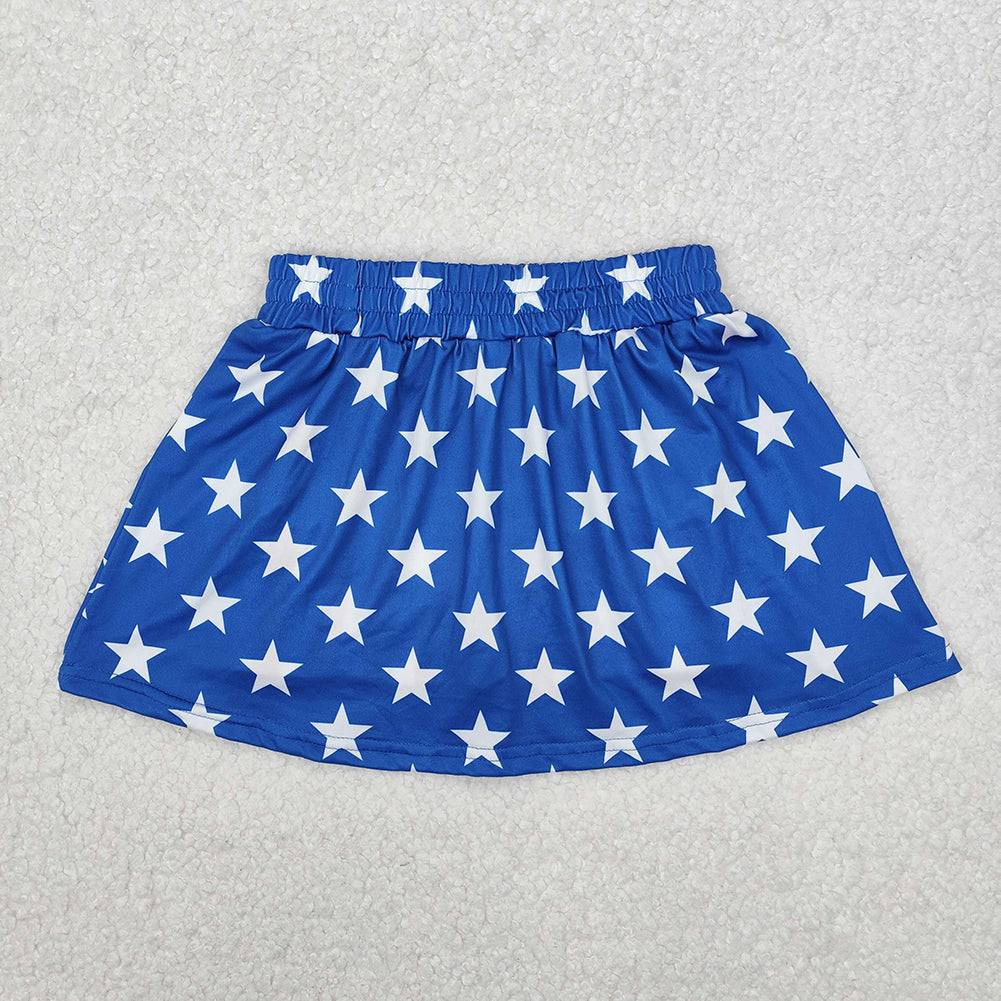 GLK0051 Baby Girls 4th Of July Stars Stripes Summer Skort Skirts D 3.13