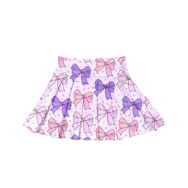 presale GLK0119 Baby Girls Lavender Bows Stars Yoga Skorts Bottom D 6.21