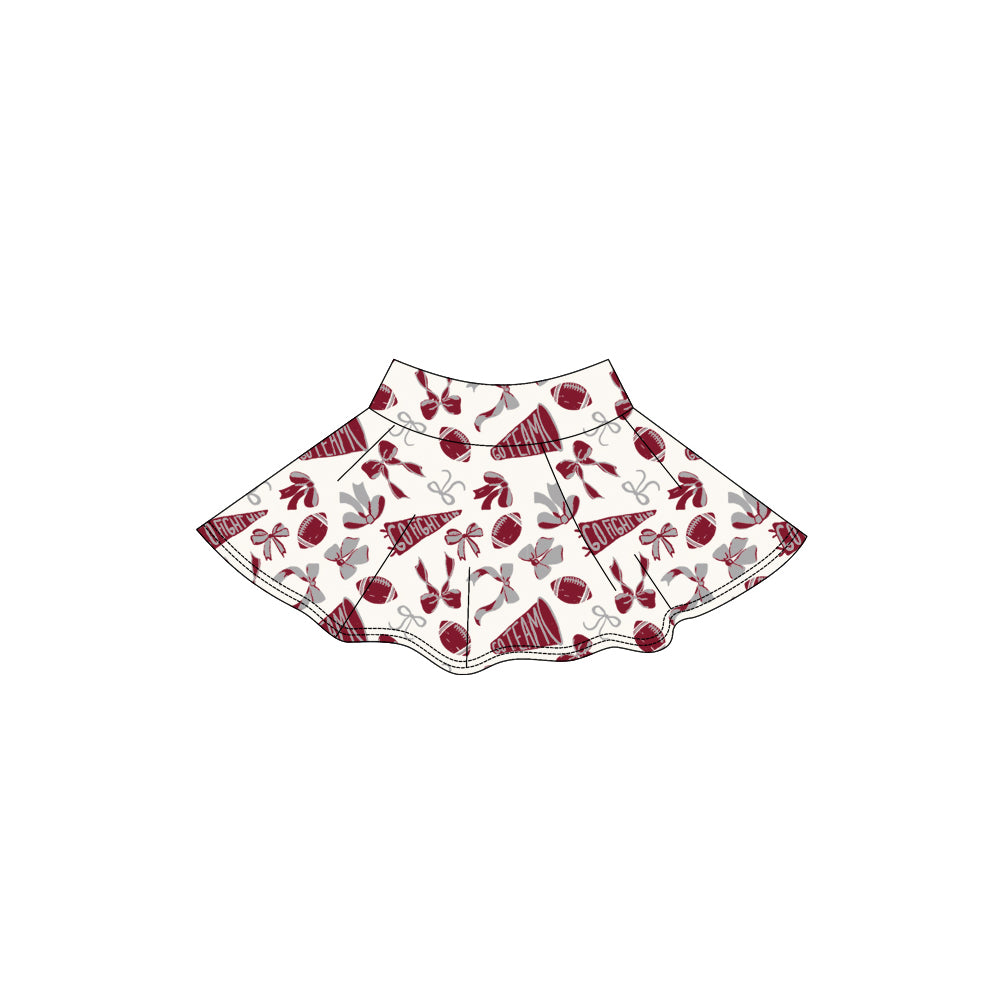 presale GLK0139 Baby Girls Dark Red Bows Go Team Yoga Skirt Shorts Bottom D 906