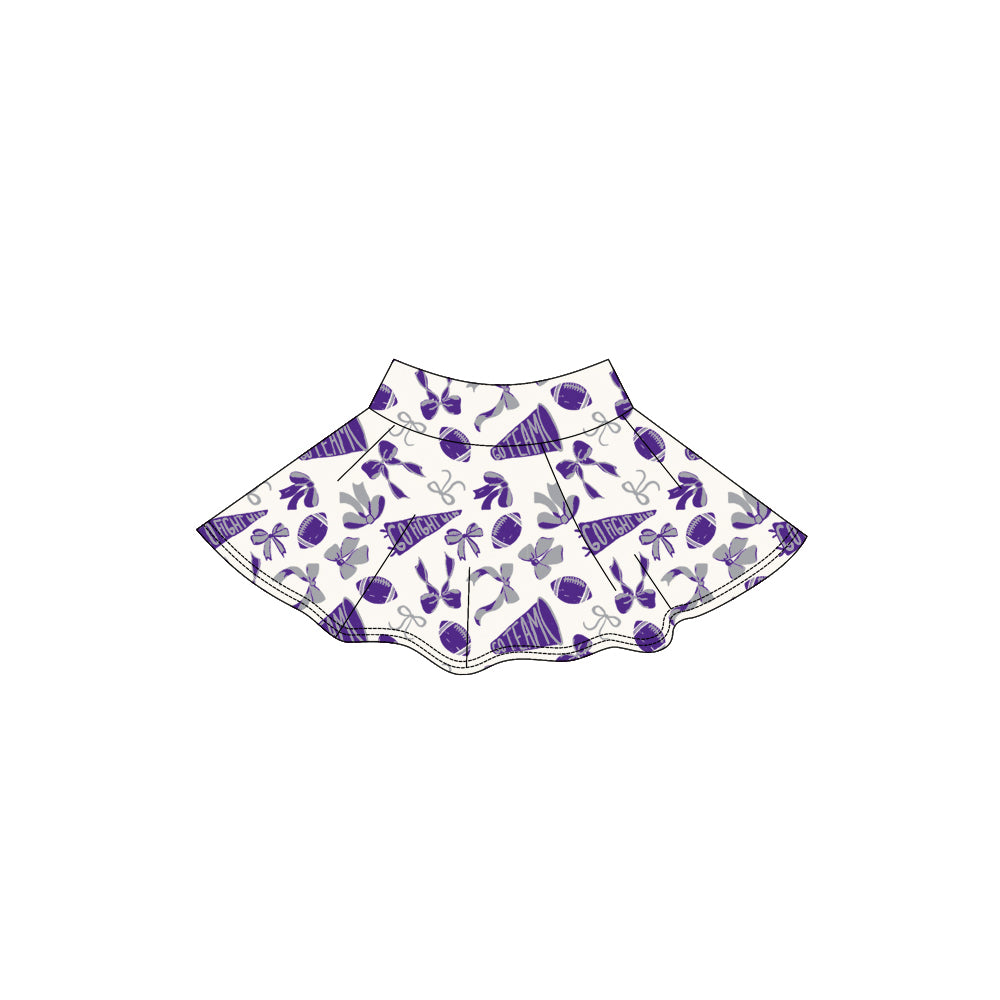 presale GLK0142 Baby Girls Purple Bows Go Team Yoga Skirt Shorts Bottom D 906