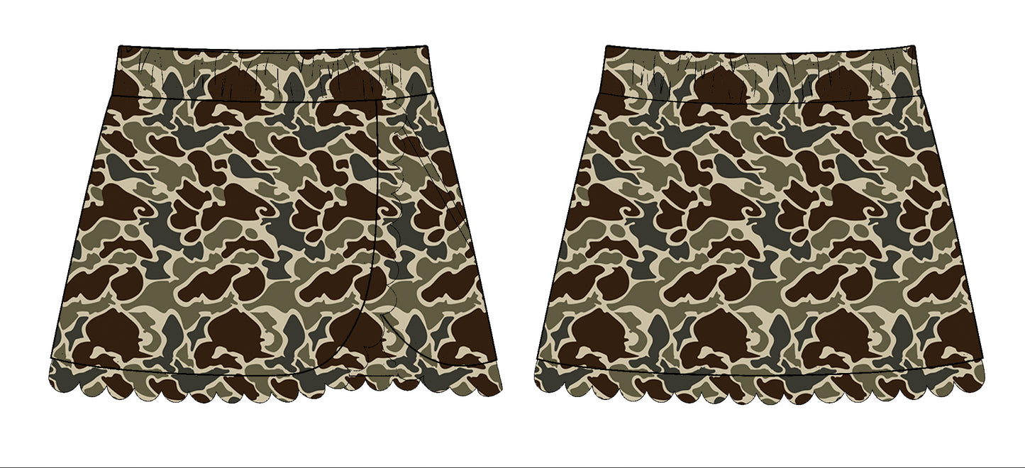 presale GLK0178 Baby Girls Dark Khaki Camo Southern Yoga Skirts Bottom D 1103