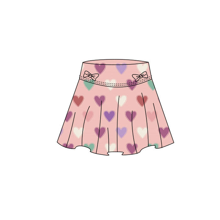 presale GLK0182 Baby Girls Colorful Hearts Bows Yoga Skirt Shorts Bottom D 1118