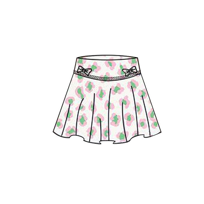 presale GLK0186 Baby Girls Green Pink Leopard Yoga Skirt Shorts Bottom D 1119