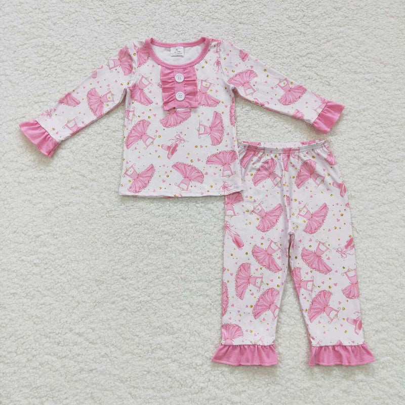GLP0737 Love Pink Tutu Long Sleeve Pants Suit
