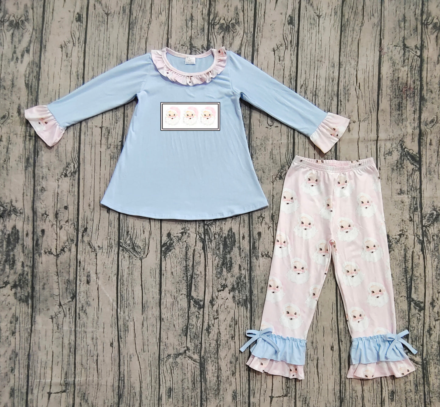 GLP1226 Santa Claus Lace Blue Long Sleeve Pink Pants Cover D 908